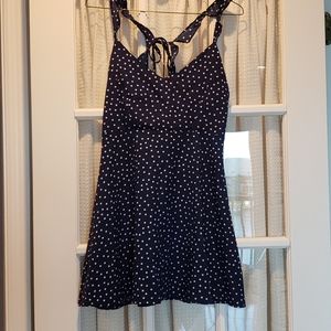 Adorable navy blue/ white polka dot sundress
